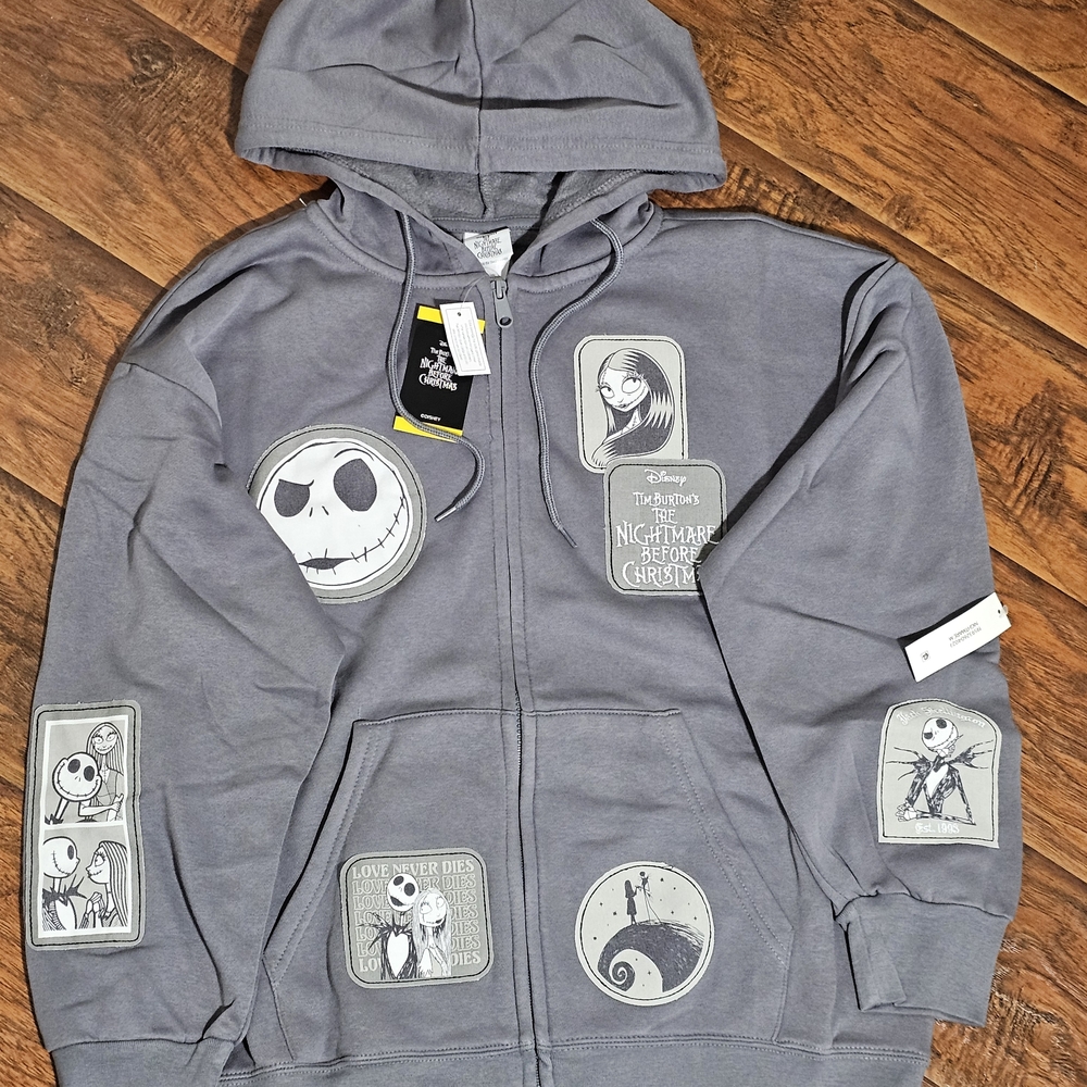 Disney Gray Hoodie with Nightmare Before Christmas Design